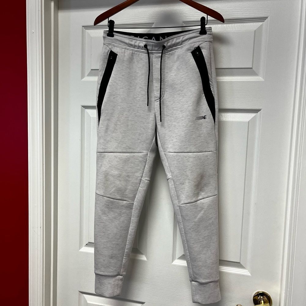 AEO Gray Space Dye Moto Style Track Pants sz S